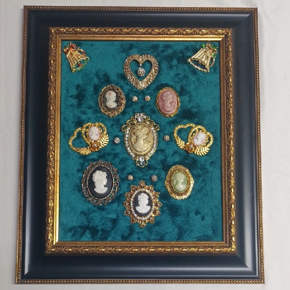Cameo Wall Art with Dark Chocolate and Gold Tone Frame